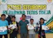 Siswa SMPN 5 Situbondo Ahmad Zainur Rohim Juara I Kejurkab Tenis Meja 2026