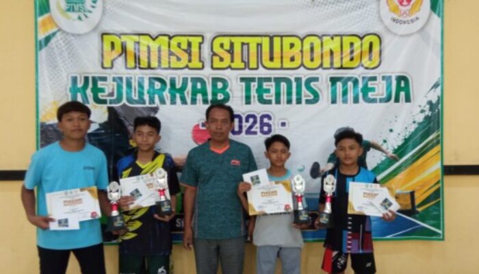 Siswa SMPN 5 Situbondo Ahmad Zainur Rohim Juara I Kejurkab Tenis Meja 2026