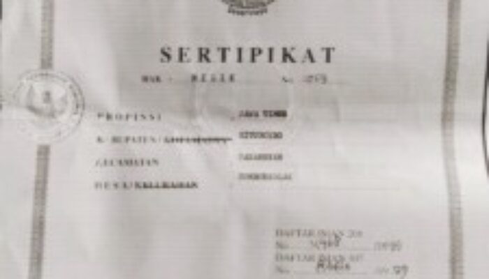 Pemenang lelang KPKNL Jember tidak bisa balik nama SHM, diduga terkendala ada SITA dari kantor Pajak Pratama Situbondo dan jadi korban